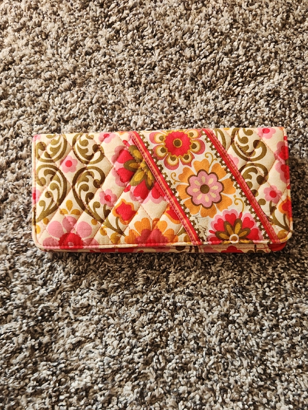 Vera Bradley Coral Pink Floral Quilted Wallet